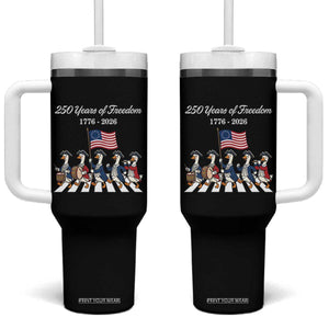 250 Years Of Freedom Tumbler With Handle Silly Goose Patriotic 4th of July TS14 One Size: 40 oz Black Print Your Wear