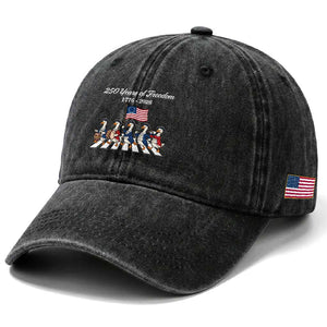 250 Years Of Freedom Washed Cotton Baseball Cap Silly Goose Patriotic 4th of July TS14 Print Your Wear