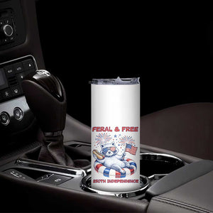 Feral and Free Funny Raccoon 4th of July Skinny Tumbler 250 Years Of Freedom TS14 Print Your Wear