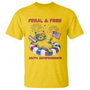 Feral and Free Funny Raccoon 4th of July T Shirt 250 Years Of Freedom TS14 Daisy Print Your Wear