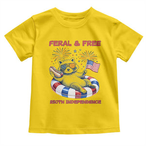 Feral and Free Funny Raccoon 4th of July Toddler T Shirt 250 Years Of Freedom TS14 Daisy Print Your Wear