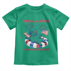 Feral and Free Funny Raccoon 4th of July Toddler T Shirt 250 Years Of Freedom TS14 Irish Green Print Your Wear