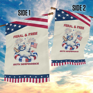 Feral and Free Funny Raccoon 4th of July Patriotic Garden Flag 250 Years Of Freedom TS14 Print Your Wear