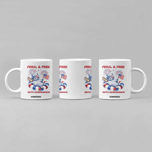 Feral and Free Funny Raccoon 4th of July Coffee Mug 250 Years Of Freedom TS14 Print Your Wear
