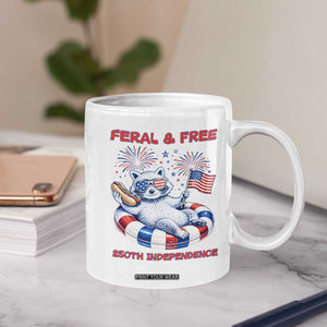 Feral and Free Funny Raccoon 4th of July Coffee Mug 250 Years Of Freedom TS14 Print Your Wear