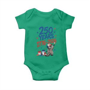 250th Anniversary USA Baby Onesie Patriotic Raccoon American Flag 4th of July TS14 Irish Green Print Your Wear