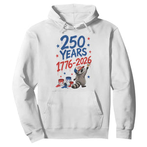 250th Anniversary USA Hoodie Patriotic Raccoon American Flag 4th of July TS14 White Print Your Wear