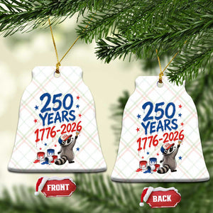 250th Anniversary USA Ceramic Ornament Patriotic Raccoon American Flag 4th of July TS14 Print Your Wear