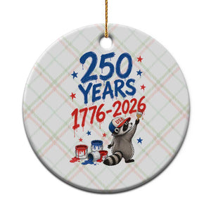 250th Anniversary USA Ceramic Ornament Patriotic Raccoon American Flag 4th of July TS14 1pc Christmas Plaid Print Your Wear