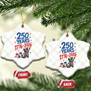 250th Anniversary USA Ceramic Ornament Patriotic Raccoon American Flag 4th of July TS14 Print Your Wear