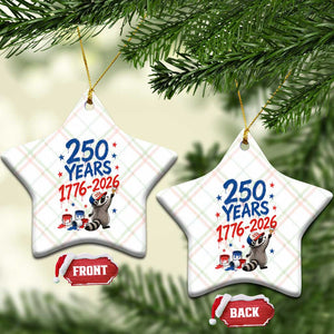 250th Anniversary USA Ceramic Ornament Patriotic Raccoon American Flag 4th of July TS14 Print Your Wear