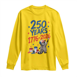 250th Anniversary USA Long Sleeve Shirt Patriotic Raccoon American Flag 4th of July TS14 Daisy Print Your Wear