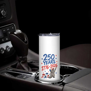 250th Anniversary USA Skinny Tumbler Patriotic Raccoon American Flag 4th of July TS14 Print Your Wear