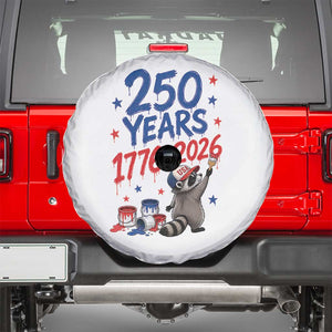 250th Anniversary USA Spare Tire Cover Patriotic Raccoon American Flag 4th of July TS14 White Print Your Wear