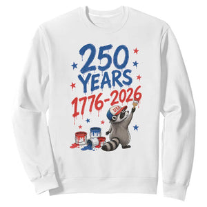 250th Anniversary USA Sweatshirt Patriotic Raccoon American Flag 4th of July TS14 White Print Your Wear