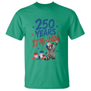 250th Anniversary USA T Shirt Patriotic Raccoon American Flag 4th of July TS14 Irish Green Print Your Wear