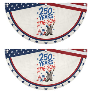 250th Anniversary USA Patriotic Fan Flag Funny Raccoon American Flag 4th of July