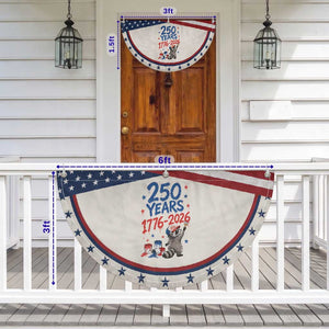 250th Anniversary USA Patriotic Fan Flag Funny Raccoon American Flag 4th of July
