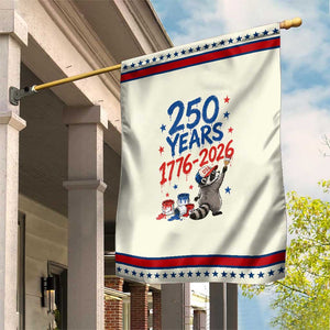 250th Anniversary USA Patriotic Garden Flag Patriotic Raccoon American Flag 4th of July TS14 Modern Beige Red Print Your Wear