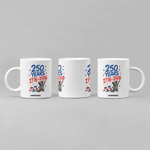 250th Anniversary USA Coffee Mug Patriotic Raccoon American Flag 4th of July TS14 Print Your Wear