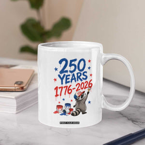 250th Anniversary USA Coffee Mug Patriotic Raccoon American Flag 4th of July TS14 Print Your Wear