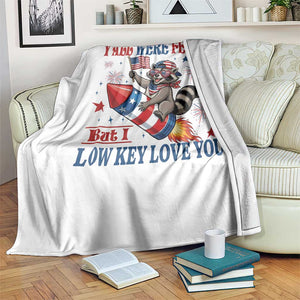 Y'all were Feral But I Low Key Love You Throw Blanket Raccoon Cute Teacher 4th of July TS14 Print Your Wear