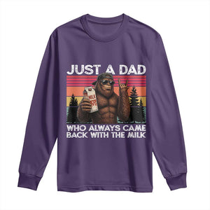 Just a Dad Who Always Came Back with The Milk Long Sleeve Shirt Funny Father's Day Gift