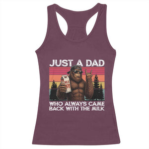 Just a Dad Who Always Came Back with The Milk Racerback Tank Top Funny Father's Day Gift