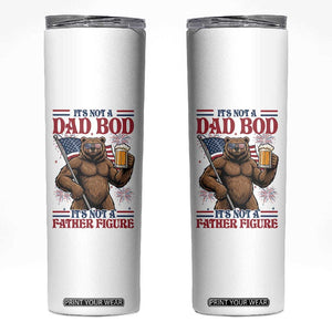 It's Not A Dad BOD It's A Father Figure Skinny Tumbler Dad Bear Drinking Beer 4th of July