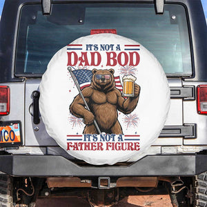 It's Not A Dad BOD It's A Father Figure Spare Tire Cover Dad Bear Drinking Beer 4th of July