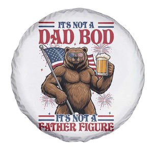 It's Not A Dad BOD It's A Father Figure Spare Tire Cover Dad Bear Drinking Beer 4th of July