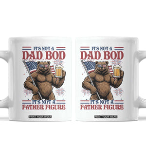 It's Not A Dad BOD It's A Father Figure Coffee Mug Dad Bear Drinking Beer 4th of July