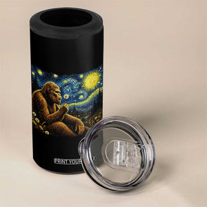 Bigfoot Blowing Dandelion Starry Night 4 in 1 Can Cooler Tumbler Cryptid Mythical Creature National Park Monster Gift TS14 Print Your Wear