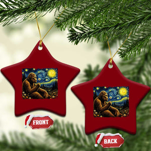 Bigfoot Blowing Dandelion Starry Night Ceramic Ornament Cryptid Mythical Creature National Park Monster Gift TS14 Print Your Wear