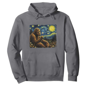 Bigfoot Blowing Dandelion Starry Night Hoodie Cryptid Mythical Creature National Park Monster Gift TS14 Charcoal Print Your Wear