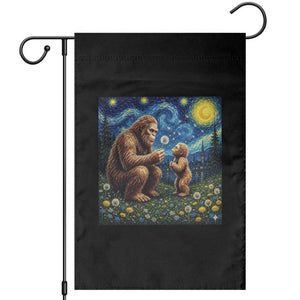 Bigfoot Blowing Dandelion Starry Night Garden Flag Sasquatch Dad Fathers Day Father Son Matching TS14 Black Print Your Wear