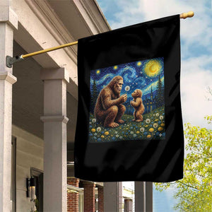 Bigfoot Blowing Dandelion Starry Night Garden Flag Sasquatch Dad Fathers Day Father Son Matching TS14 Print Your Wear