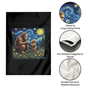 Bigfoot Blowing Dandelion Starry Night Garden Flag Sasquatch Dad Fathers Day Father Son Matching TS14 Print Your Wear