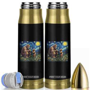 Bigfoot Blowing Dandelion Starry Night Bullet Tumbler Sasquatch Dad Fathers Day Father Son Matching TS14 Black Print Your Wear