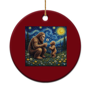 Bigfoot Blowing Dandelion Starry Night Ceramic Ornament Sasquatch Dad Fathers Day Father Son Matching TS14 1pc Red Print Your Wear