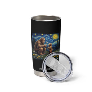 Bigfoot Blowing Dandelion Starry Night Tumbler Cup Sasquatch Dad Fathers Day Father Son Matching TS14 Print Your Wear