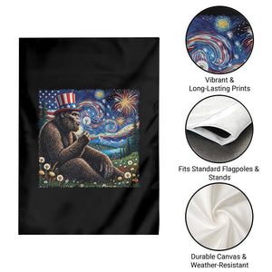 Bigfoot Blowing Dandelion Garden Flag Sasquatch Van Gogh Starry Night 4th of July TS14 Print Your Wear