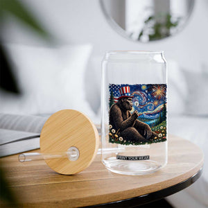 Bigfoot Blowing Dandelion Glass Can Sasquatch Van Gogh Starry Night 4th of July TS14 Print Your Wear