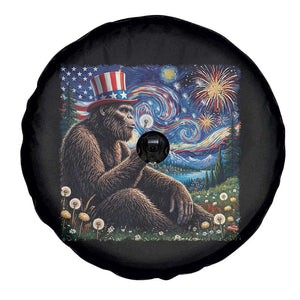 Bigfoot Blowing Dandelion Spare Tire Cover Sasquatch Van Gogh Starry Night 4th of July TS14 Print Your Wear