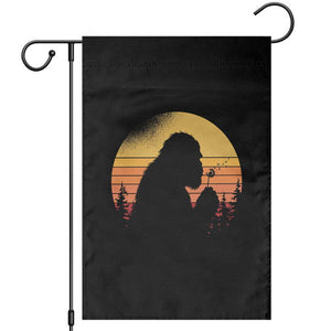 Bigfoot Blowing Dandelion Garden Flag Retro Sunset Forest TS14 Black Print Your Wear