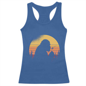 Bigfoot Blowing Dandelion Racerback Tank Top Retro Sunset Forest TS14 Royal Blue Print Your Wear