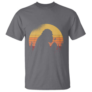 Bigfoot Blowing Dandelion T Shirt Retro Sunset Forest TS14 Charcoal Print Your Wear