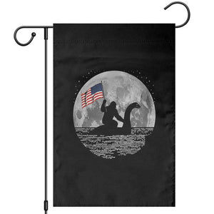 Bigfoot Loch Ness Monster 4th of July Garden Flag Funny Cryptid Moon Night
