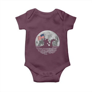 Bigfoot Loch Ness Monster 4th of July Baby Onesie Funny Cryptid Moon Night
