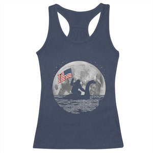 Bigfoot Loch Ness Monster 4th of July Racerback Tank Top Funny Cryptid Moon Night